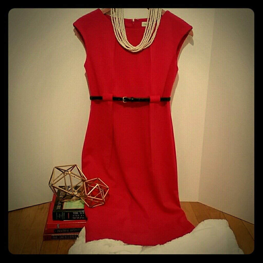 Calvin Klein Pink knit sheath dress
